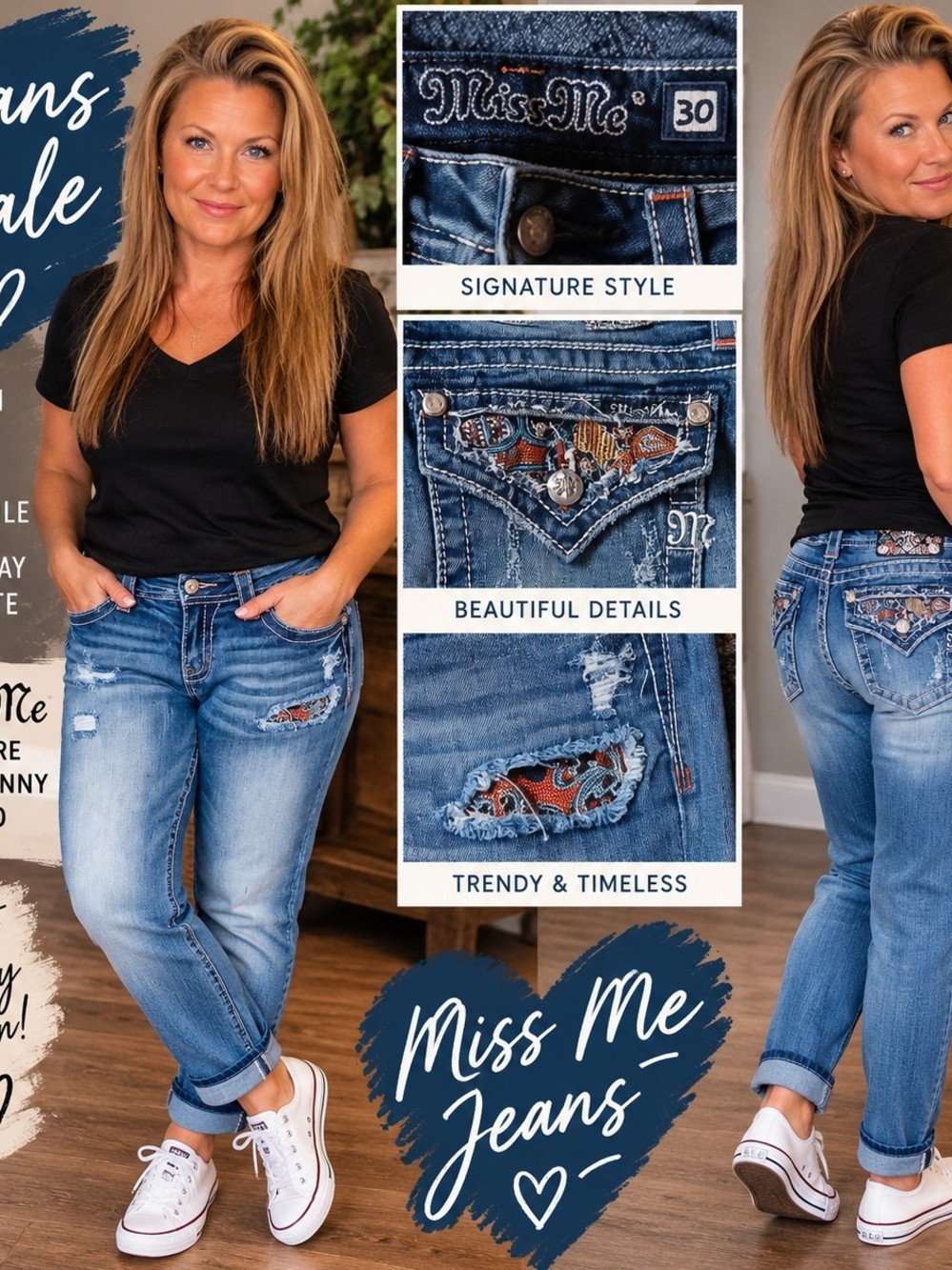 Miss Me Signature Cuffed Skinny Jeans